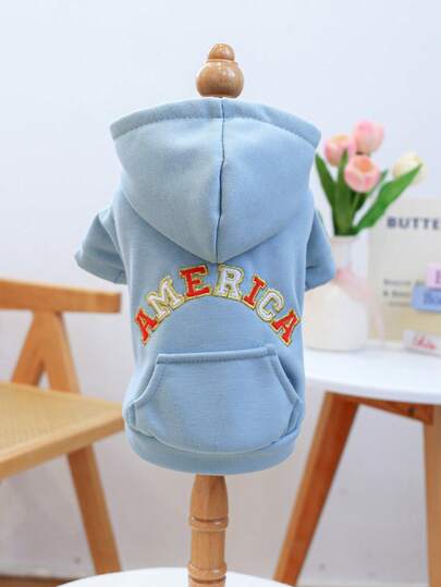 1件宠物衣服，可爱狗狗/猫咪服装，适合小型犬，保暖舒适的美式秋冬卫衣