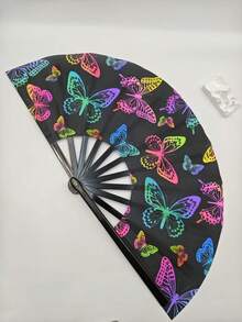 Oversize Folding Hand Fan With LED Lights, Handheld Retractable Silk Fan For Music Party, Dancing Performance, Decoration And Gift,Spring Summer Picks,Brides Maid Gifts,Room,Bedroom Decor,Beach,Travel,For Men,For Women,Vacation - Multicolor - View 14