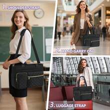 NEWHEY Túi đựng laptop 15.6 inch, túi xách công sở nữ, túi xách y tá, túi đựng máy tính chuyên nghiệp, túi đeo vai, cặp đựng laptop, phù hợp cho văn phòng, trường đại học, trường điều dưỡng và các dịp khác, món quà Ngày Nhà giáo tuyệt vời nhất dành cho phụ nữ. - Nhiều màu - Xem 11