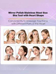 1/2pcs/Set SetStainless Steel Face Roller And Gua Sha Bundle - Metal Face Roller, Metal Gua Sha, Facial Massage Tools To Reduce Puffiness, Lymphatic Drainage, Facial Tension, Skin Care Face Massagers,Beauty,Skin Care Products,Spa,Self Care,Skin Care Tools,Face Care,Esthetician Supplies,Massage,Face Massage Tool,Face Roller - Silver - View 2