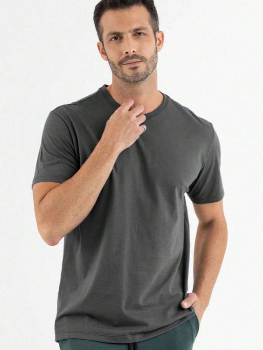Premium Men's T-Shirt Designed For Summer - Màu xám đen - Xem 1