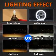 HYNBYZJ 7 Inch LED Round Headlight Angel Eye Silver Bottom Headlamp For Motorcycle Headlight - 1PC 7Inch - View 6