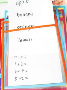 BELLKIDS 6/12 Transparent Double-Sided Erasable Dry Erase Bags With 8-Color Pens, Hanging Writing File Bags, Colored Graffiti And Painting Bags, PVC Storage Bags, Literacy Games, Interactive Props, Perfect For Classrooms, Families, Student Stationery, And Teaching Tools.