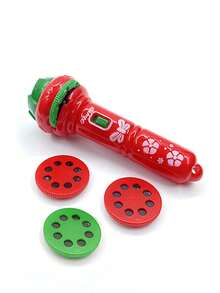 Dziecięca latarka z projektorem i lampką świąteczną – wzór Świętego Mikołaja/płatka śniegu, latarka projekcyjna LED, idealna jako prezent i dekoracja świąteczna (latarka, slajd projekcyjny, kolor i styl losowy)