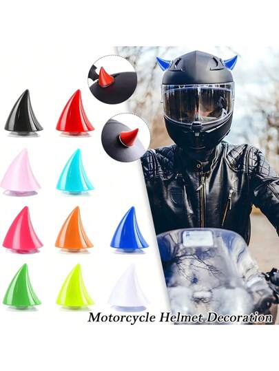 2PCS Motorcycle Helmet Cute Horn Rubber Decoration For Off-Road Motorcycle Full-Face Helmet Decoration Motorcycle Car Accessories