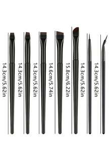 YISE 7-Piece Eye Makeup Brush Set, Including Slanted Eyeliner Brush, Pointed Eyeliner Brush And Eyebrow Brush, Ideal For Eyebrows, Eyeliner And Eye Shadow To Create Enchanting Eye Makeup, Eyebrow Brush, Eyeshadow Brush, Brush - Black - View 9