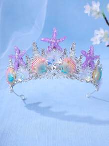 1 buc Coroană Elegantă de Prințesă din Cristal, Bandă Decorativă cu Decor de Stea, Accesorie de Păr pentru Performanță/Cadou de Zi de Naștere