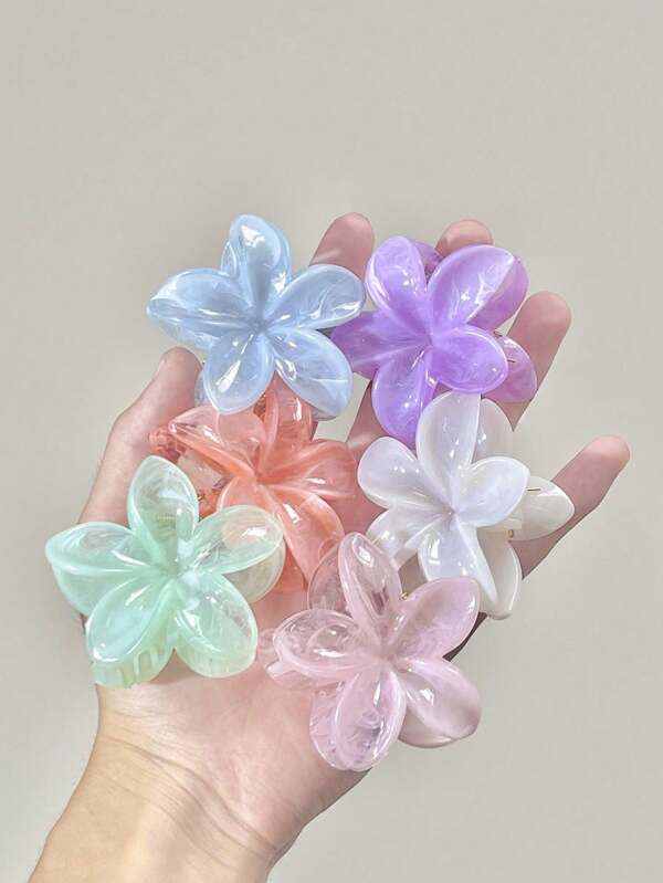 Set de 1 pieza/6 piezas de pasadores de cabello con forma de flor de margarita de colores pastel, accesorios de peinado elegantes y casuales diarios para mujer