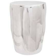 Hocker Silbern 33x33x45 cm Aluminium - Silber - Übersicht 1