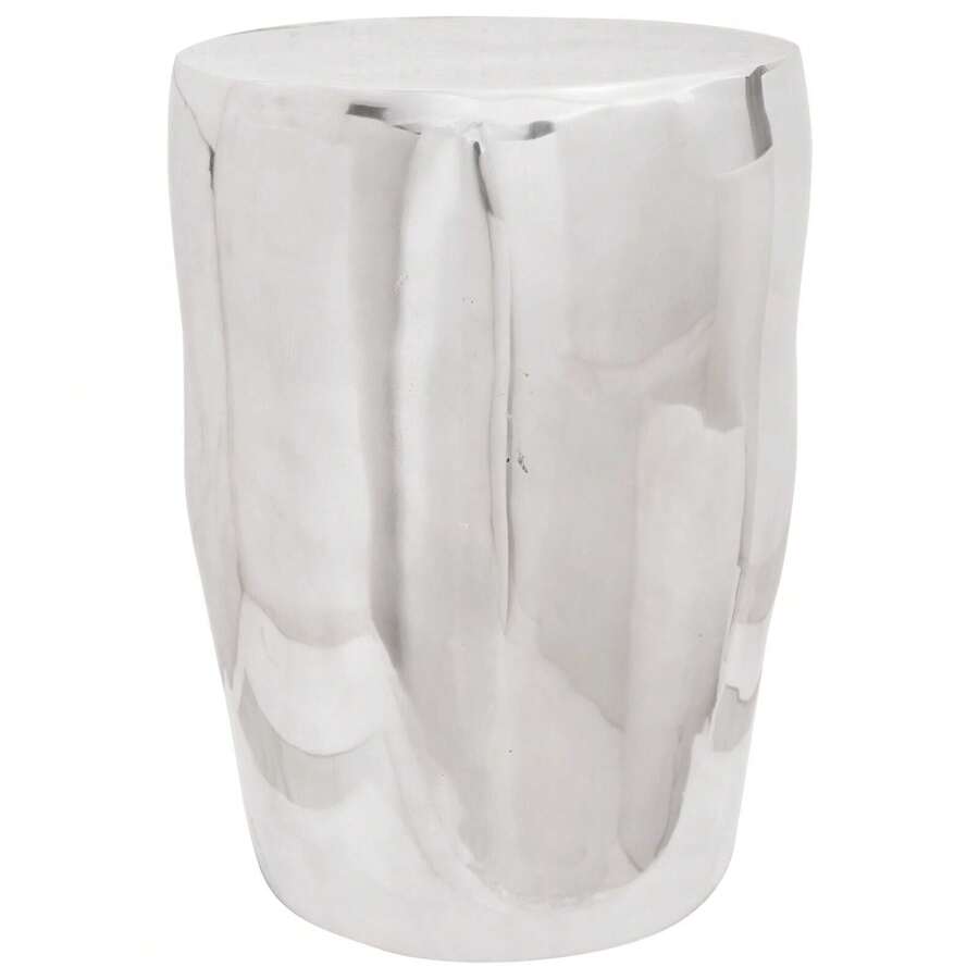 Hocker Silbern 33x33x45 cm Aluminium - Silber - Übersicht 1