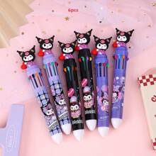 bandai 1 pennenset met 10 kleuren in de vorm van een cartoonfiguur (1 pen met 10 kleuren), schattige creatieve etui met tandpasta in de vorm van een kat, leuke organizer voor op het bureau van een student, cadeaudoos voor kantoorbenodigdheden, cartoonbalpen, set van 10 balpennen - snel drogende inkt, medium punt, leuke set kantoorbenodigdheden, geschikt voor tieners, krabbels, markeren, leuke etui, terug naar school