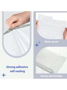 10/20/30/40/50个装耐用白色快递袋 - 加厚、防水、防撕裂塑料邮寄袋，粘合牢固，适用于服装包装和小企业运输