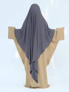 1 pieza Hiyab de jersey de unicolor oversize, conveniente para uso diario con abaya khimar, adecuado para todas las estaciones para vestir - Multicolor - Ver 11