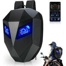 Gelrova LED Backpack With Light Up Moving Eyes,Cool Motorcycle Backpack Hard Shell Laptop Backpack, Knight Serise 19in (Large) - Multicolor - View 17