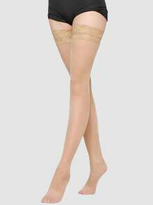 3/2/1 双女士大腿袜，透明蕾丝及膝袜，Y2k - 彩色 - 查看 5