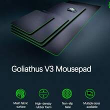 RAZER Heavy Armor Beetle V3 Gaming Mouse Pad Optimized Surface For Smooth Tracking Natural Rubber Non-Slip Base Precision Lock Edge To Extend Life V3-L