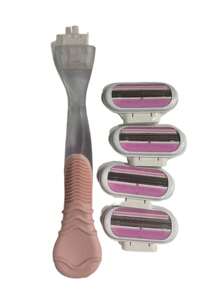 Kit d'épilation précis pour femmes - Outil manuel indolore, 8 lames interchangeables, acier inoxydable à 3 couches, manche ergonomique antidérapant pour un épilage sans effort. Épilation du visage, tondeuse à cheveux, fournitures de barbier, coupe de cheveux, sac, organisateur, rangement, pinces à cheveux, accessoires pour cheveux