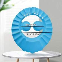 婴儿洗发防水帽 防水护耳浴帽 宝宝洗发浴帽 蓝色