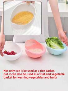 Cesta de drenaje duradera para lavar arroz, cesta multifuncional para el hogar para lavar arroz y escurrir verduras, utilizada para almacenar frutas y verduras, filtro de viaje multifuncional, cesta de filtro de viaje, filtro para lavar arroz