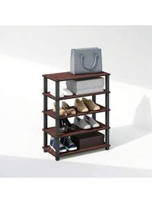 3-Tier Multipurpose Standing Shelves - Dark Cherry/Black, Set Of 2 | Versatile Storage & Display For Books, Decor, And Essentials | Sturdy Design For Living Room, Bedroom, Bathroom & Office | Easy Setup, Space-Saving | Perfect For Homeowners, Book Lovers, And Small Space Organizers | Modern Styling To Complement Any Decor - darkcherry/black - View 6