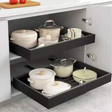 Pull-Out Cabinet Storage Rack, Expandable Sliding Utensil Storage Rack, Adjustable Metal Storage Cabinet Drawer Rack, No Drilling Required, Smooth And Quiet Sliding, Suitable For Kitchen And Bathroom Storage - Multicolor - View 13