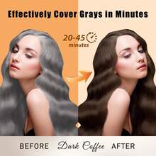 Hair Dye Shampoo 3 In 1, Long-Lasting Gray Hair Coverage, Natural Dark Coffee Hair Color Shampoo With Herbal Ingredients, Easy Application Shampoo Para Canas Women Men 16.9 Fl Oz - Chestnut Brown - View 9