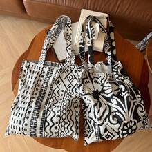 Women Shoulder Bags - 藏青橘咖腰果花 - 查看 3