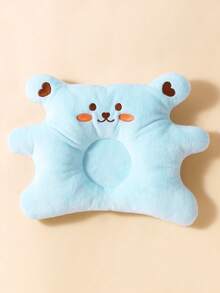 momscare 1 pieza Almohada para bebé con patrón bordado de oso - Suave y cómoda, adecuada para bebés de 0 a 6 meses - Azul - Ver 2