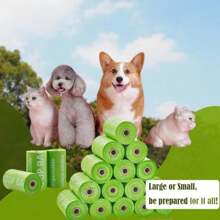 GWT Dog Poop Bags Rolls 9"X13" - Certified Home Plant Based Rolls, 120 Count Pet Waste Bags, Ideal For Outside And Backyard, Includes 8 Convenient Bags - 白色 - 查看 7