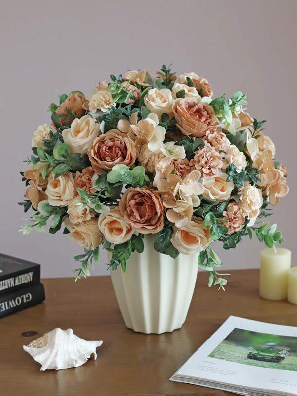 1/3pcs Romantic Artificial Peony Flowers Centerpieces Plastic Hydrangea Flowers Silk Roses Daisy Fake Plants Leaves For Wedding Room Home Hotel Party Event New Years Gifts Handheld Flower Arrangement For Valentine's Day Wedding/Home/Bedroom/Living Room/Table Decoration/Bride's Bouquet/Outdoor Garden