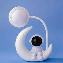 Moon Astronaut LED Lamp - Adjustable, USB Powered, Matte Finish, Perfect For Bedroom Decor & Gifts