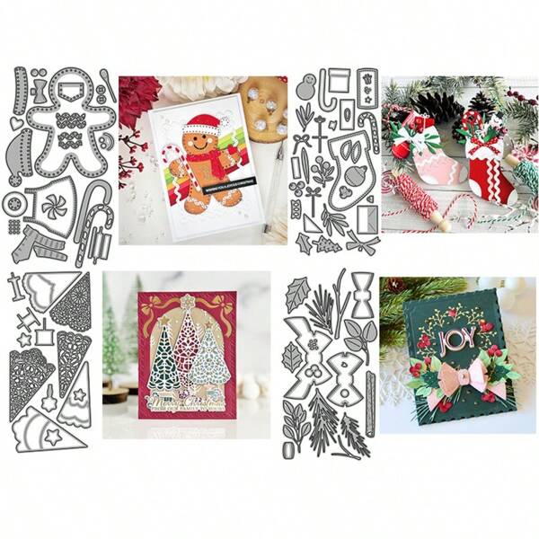 Carbon Steel Cutting Dies, Christmas Themed Cutting Molds For DIY Paper Card Crafts, Embossing, Home Decor Projects