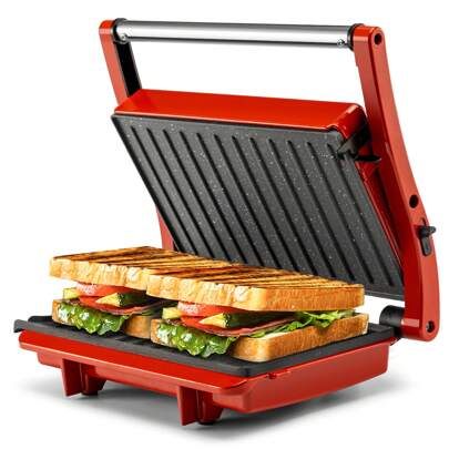  SUSTEAS Indoor Electric Grill Sandwich Maker, Easy To Clean Nonstick Grill Pan, Lift-Off Multi-Angle Electric Grill Pan, Multi-Purpose Grill, Sandwiches For Any Type Of Food, Grill Roasted 304 Stainless Steel