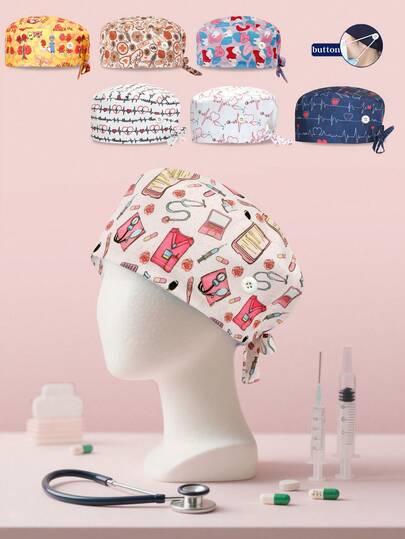 1pc Unisex Nurse/Medical Cap, Comfortable Work Hat For Lab, Clinic, All Seasons