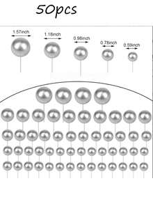 50/66/108/120个彩色球形蛋糕装饰，泡沫球蛋糕装饰，球形蛋糕顶饰，烘焙装饰，适用于婚礼、周年纪念、生日、圣诞节、万圣节、感恩节等场合。（黑色、银色、白色、金色）。婚礼和周年纪念派对 - DIY蛋糕装饰，波西米亚风格蛋糕装饰，各种主题蛋糕装饰，生日蛋糕装饰，男士蛋糕装饰（多种颜色） - 彩色 - 查看 16
