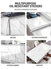 1 Roll White Removable & Reusable Self-Adhesive Wallpaper/Contact Paper For Wall, Cabinet, Table, Kitchen Counter