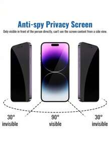 5PCS Anti-Spy Privacy Smartphone Screen Protector Tempered Glass Compatible With IPhone 16e1514 13 12 11 Pro Max XR X XS Max 7 8 Plus 5Pieces Phone Protective Anti Spy Glass
