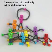 1/2/4 件套伸缩机器人坐立不安玩具，缓解压力挤压玩具 - 吸盤伸縮管解壓縮機器人 - 查看 15