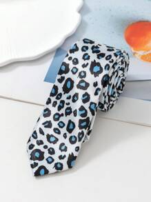 1 Stück Herren Mode Leopard & Streifen Blumen Jacquard Krawatte, formelle Herrenkrawatte
