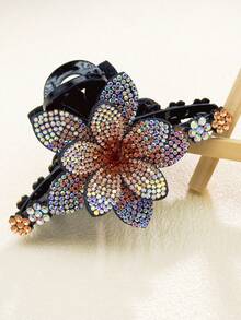 1 件女士优雅水钻花朵发夹，适合所有季节，休闲或派对发饰花朵发夹秋季配饰 - 彩色 - 查看 16