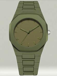 1pc Minimalist Rhombus Striped Scale Men's Quartz Watch