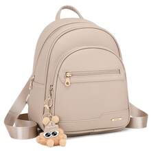 Mini Backpack Purse For Women With Doll Charm,Large Capacity, Triple Zipper, PU Leather, Suitable For Back To School, Travel,Camping,Holiday, Work Bag, Gift For Mom And Girlfriend - 彩色 - 查看 12