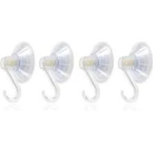 1st Choice Plastic Suction Cup Hooks, 4 Pack Ultra Heavy Duty Power Lock Vacuum Traceless Smooth Waterproof Oil-Proof Wall Shower Kitchen Window Bathroom Holder