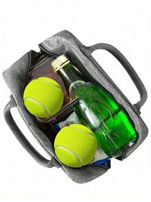 2 件 - 字母印花图案保温袋和餐具收纳袋、保温午餐袋 - 粉色花朵和白色字母图案、手提包、午餐盒、冰袋、野餐食品手提包、帆布轻便便携式午餐收纳袋