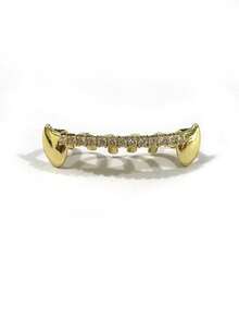 1pc Hip Hop Gold & Silver Cool Fang Tooth Unisex Suitable For Halloween, Christmas, Valentine's Day, Birthday Party, Daily Wear - Multicolor - View 6