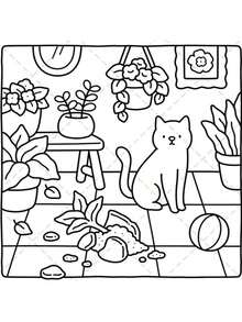 1本《猫咪时光：成人及青少年涂色书》，简单易涂色，超可爱舒适放松空间设计（舒适空间涂色书），儿童涂鸦绘画书，蒙特梭利绘画玩具，创意圣诞礼物。儿童早教益智拼图玩具手工绘画套装（默认不含笔）。 - 彩色 - 查看 9