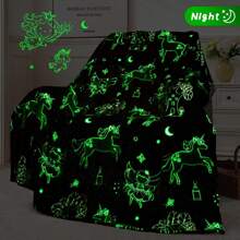 A Pink Children's Blanket That Glows At Night, Flannel Covered Blanket, Suitable For Children's Beds, Sofas, Travel Blankets, And Holiday Gifts For Children.
