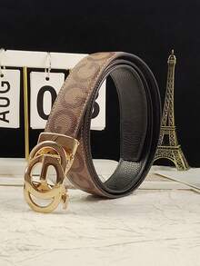 1 pieza Cinturón de moda para hombre con hebilla de metal, diseño versátil adecuado para esposo, hombre, familiares, para la vida diaria y ocasiones formales, material de cuero auténtico, hebilla de metal casual, de negocios, novio, esposo, padre, regalo para hombres, uso diario, moda, adolescente, al aire libre, vacaciones, atlético, viaje, calle, bohemio, otoño vintage, otoño, Halloween, accesorios de otoño-invierno, adecuado para adolescentes, jóvenes, hombres, casual, al aire libre, atlético, vacaciones, regalos de graduación, cumpleaños, uso diario