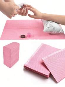 Disposable Nail Art Table Mat 125/50/20/10/5 Pcs ,Nail Art Table Towels Mat,3 Ply Nail Napkins For Acrylic, Nail Art Mat Paper Sheet, Waterproof Nail Tips Art Paper For Home Salon - Multicolor - View 2