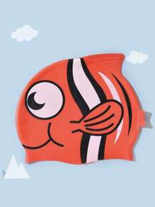 1pc Girls And Boys Fish Swim Caps, Swimming Hat, Unisex Child's Bathing Cap, Fabric Swimming Caps, Pool Cap For Boys Girls Long Short Hair, One Size